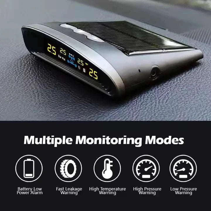 Solar TPMS Tire Pressure Monitor with LCD Display & Safety Alerts-Internal sensor / China Mainland / black