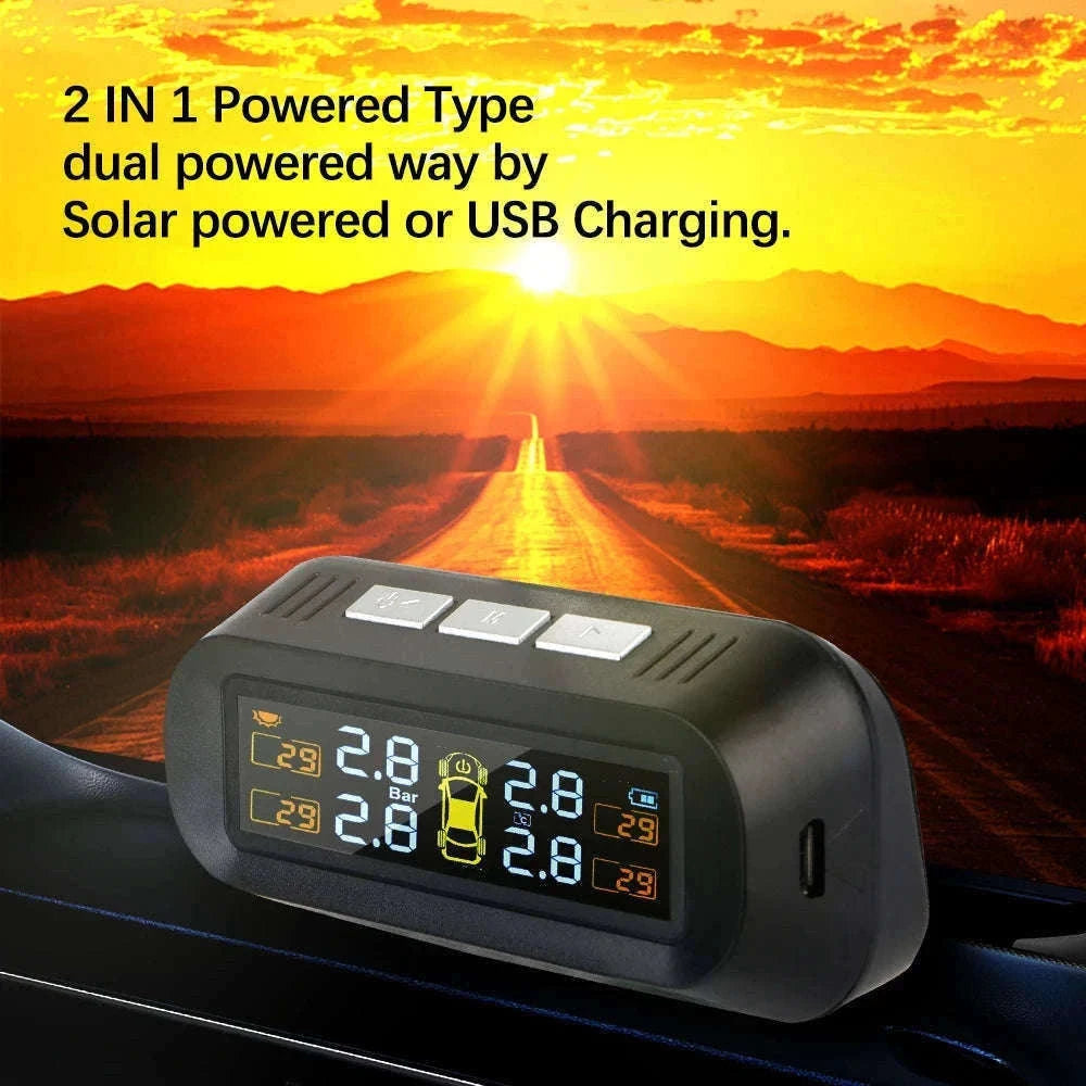 Solar TPMS Tire Pressure Monitoring System with External Sensors-G External
