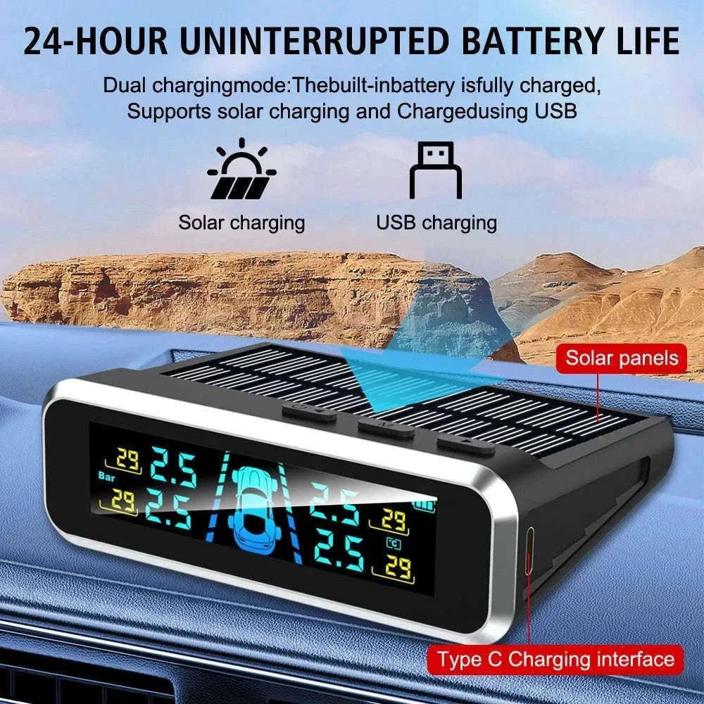 Solar TPMS Tire Pressure Monitoring System with External Sensors-G External