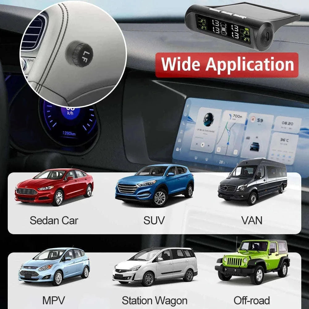 Solar TPMS Tire Pressure Monitoring System with External Sensors-G External