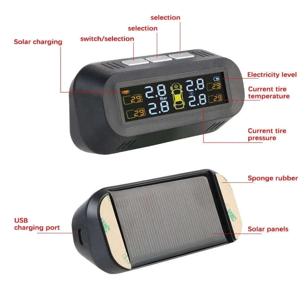 Solar TPMS Tire Pressure Monitoring System with External Sensors-G External