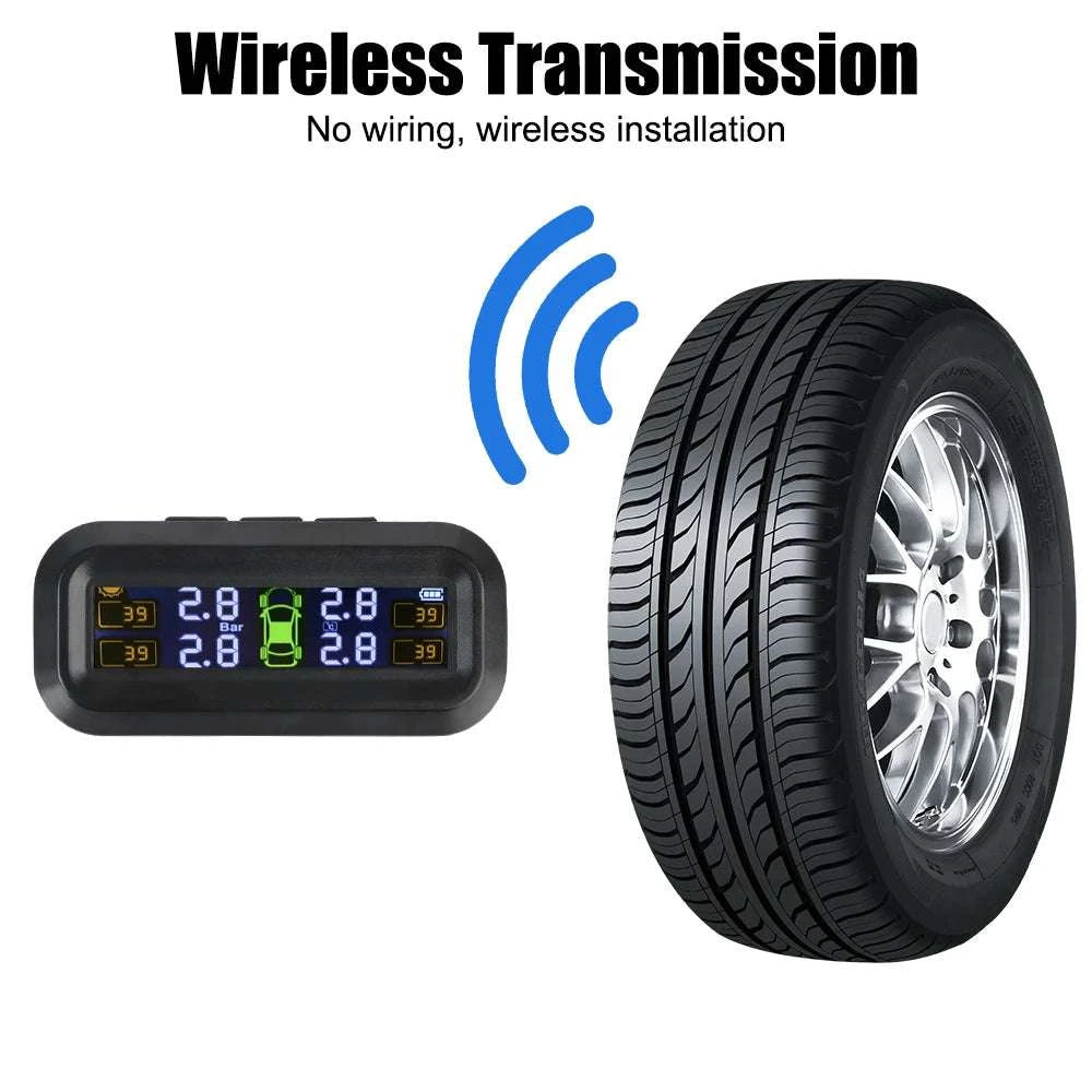 Solar TPMS Tire Pressure Monitoring System with External Sensors-