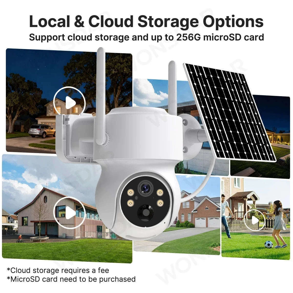 Solar WiFi PTZ Outdoor Security Camera with App Alerts-4MP NO Card / Poland