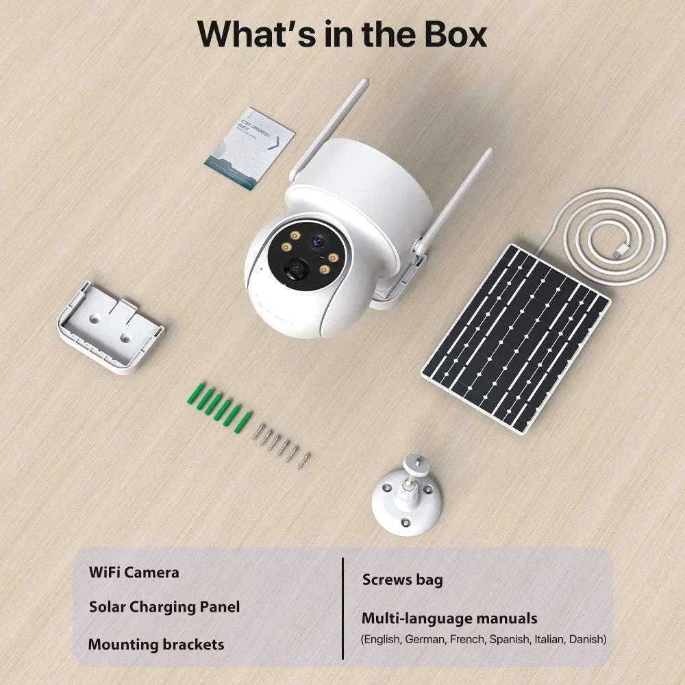 Solar WiFi PTZ Outdoor Security Camera with App Alerts-4MP NO Card / Poland