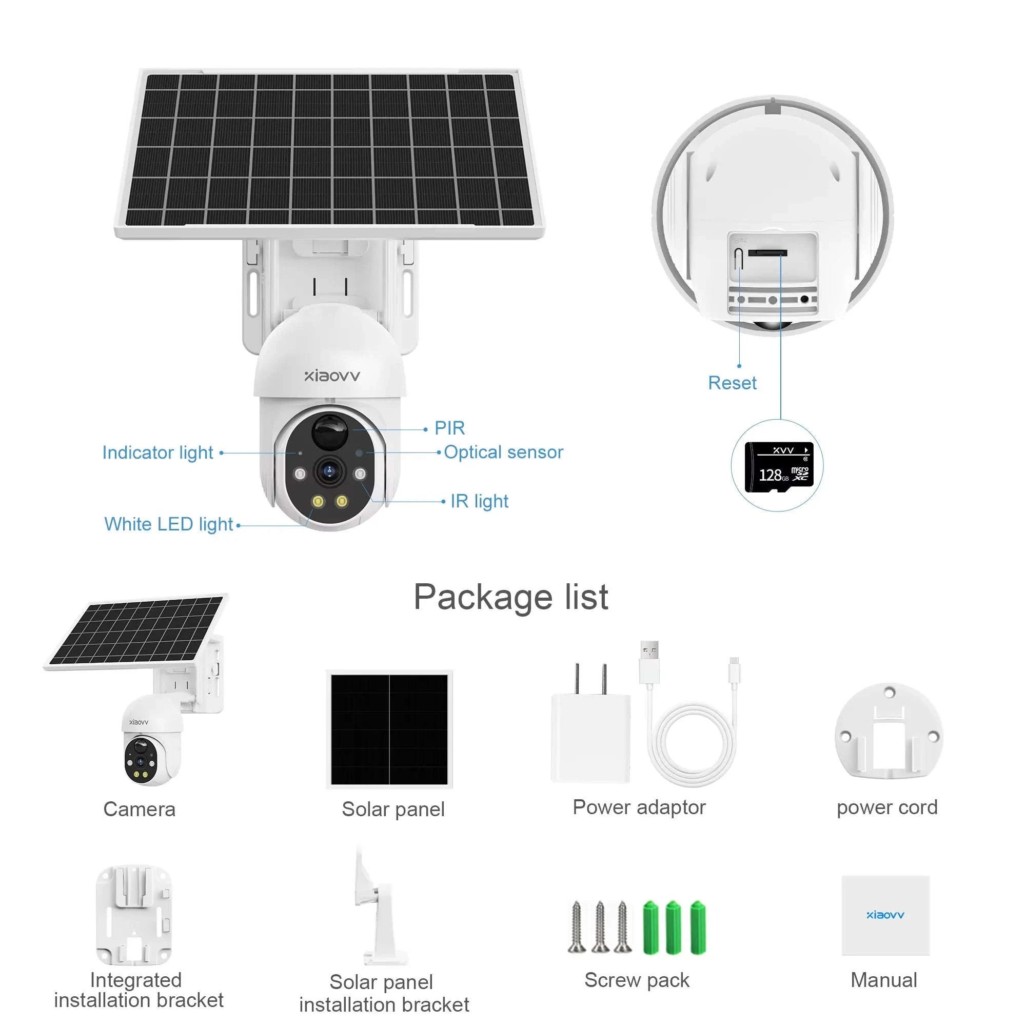 Solar WiFi PTZ Security Camera with 1080P HD and 10X Zoom-United States