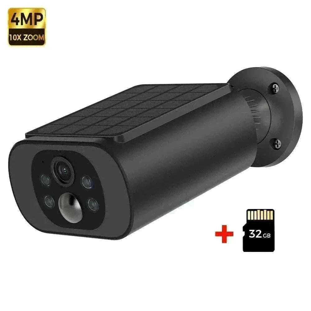 Solar WiFi Security Camera 2.5K AI Detection Night Vision IP67-Black / China Mainland