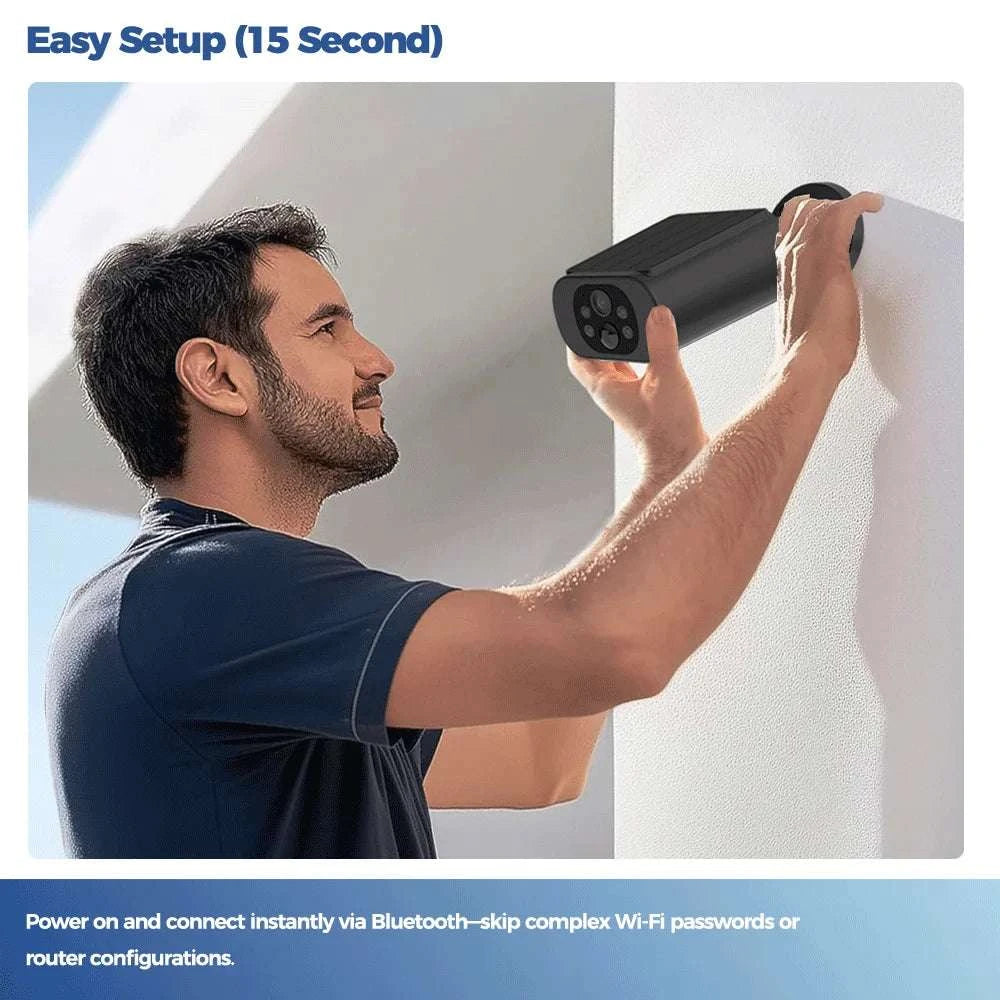 Solar WiFi Security Camera 2.5K AI Detection Night Vision IP67-Black / China Mainland