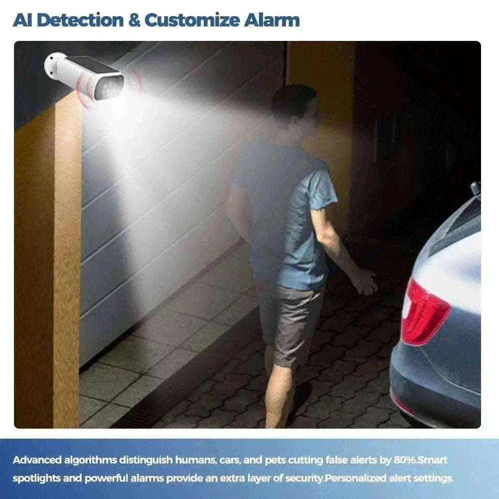 Solar WiFi Security Camera 2.5K AI Detection Night Vision IP67-Black / China Mainland