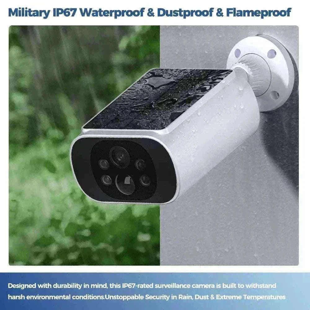 Solar WiFi Security Camera 2.5K AI Detection Night Vision IP67-Black / China Mainland