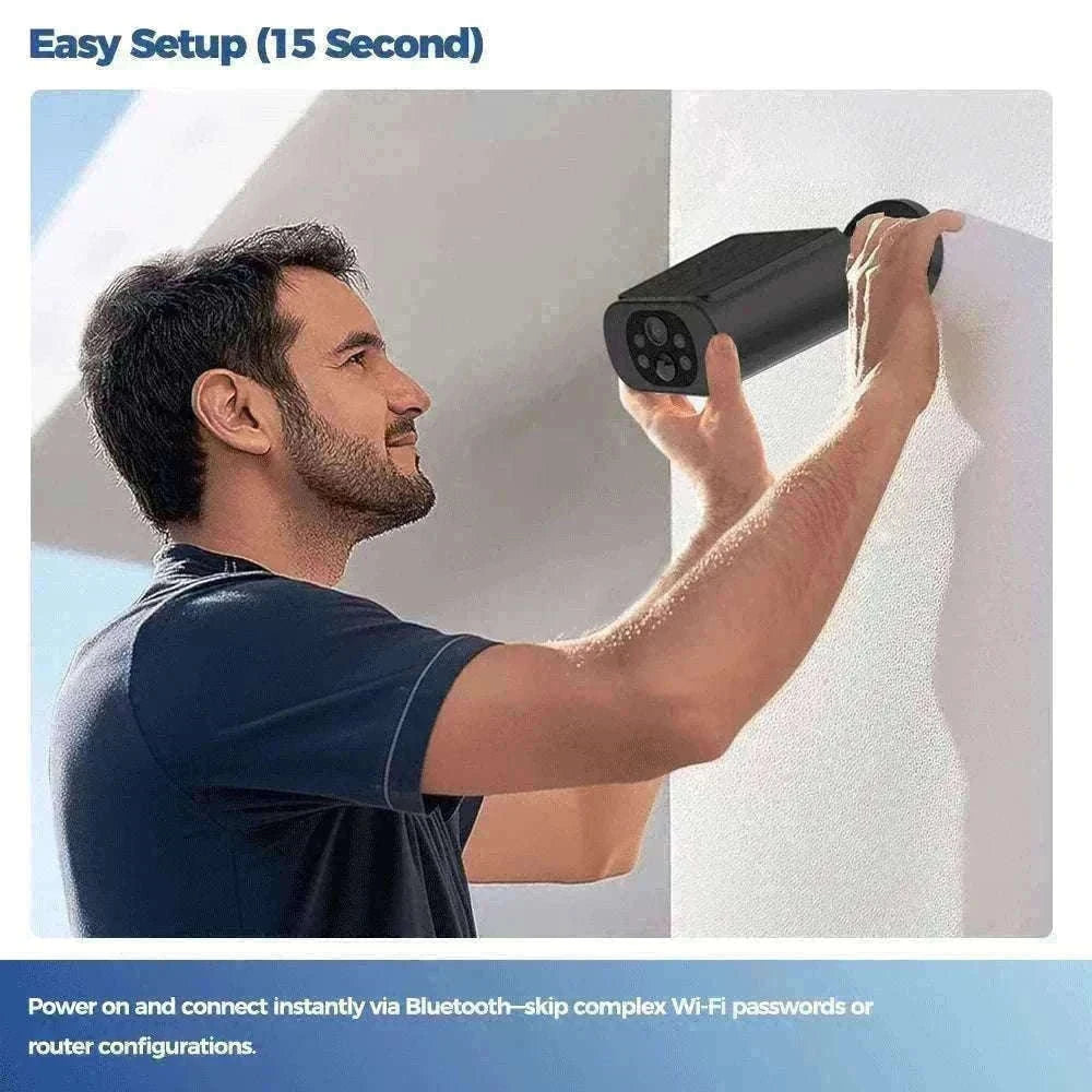 Solar WiFi Security Camera 2.5K AI Detection Night Vision IP67-Black / China Mainland