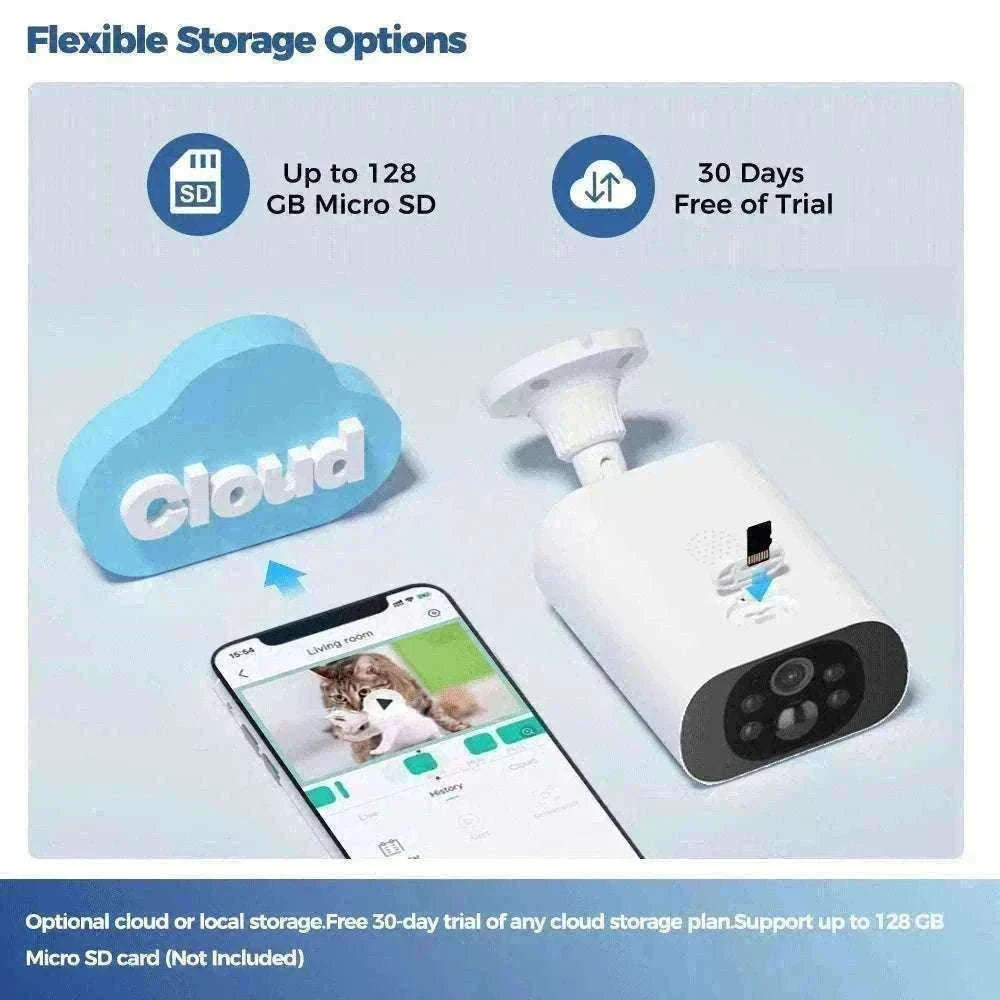 Solar WiFi Security Camera 2.5K AI Detection Night Vision IP67-Black / China Mainland