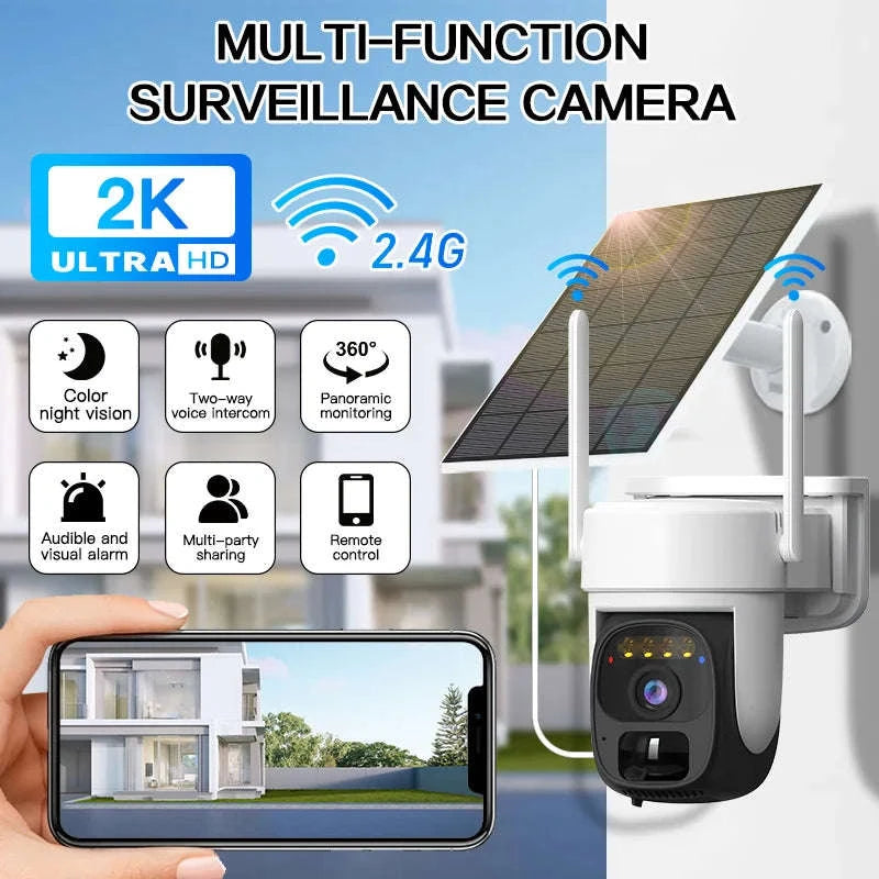 Solar WiFi Security Camera 360° Pan Tilt with Human Detection-WiFi NO Card / United States