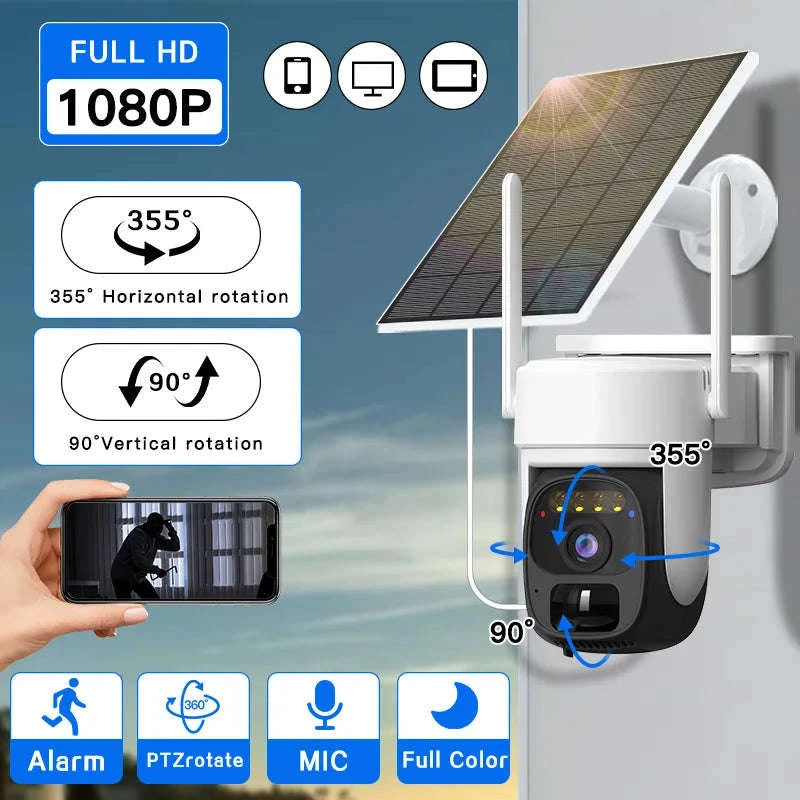 Solar WiFi Security Camera 360° Pan Tilt with Human Detection-WiFi NO Card / United States