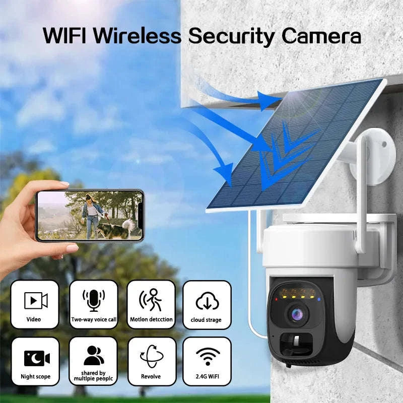 Solar WiFi Security Camera 360° Pan Tilt with Human Detection-WiFi NO Card / United States