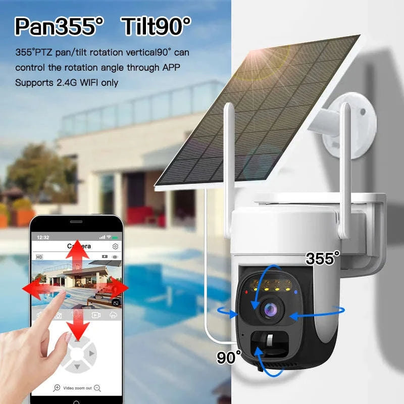 Solar WiFi Security Camera 360° Pan Tilt with Human Detection-WiFi NO Card / United States