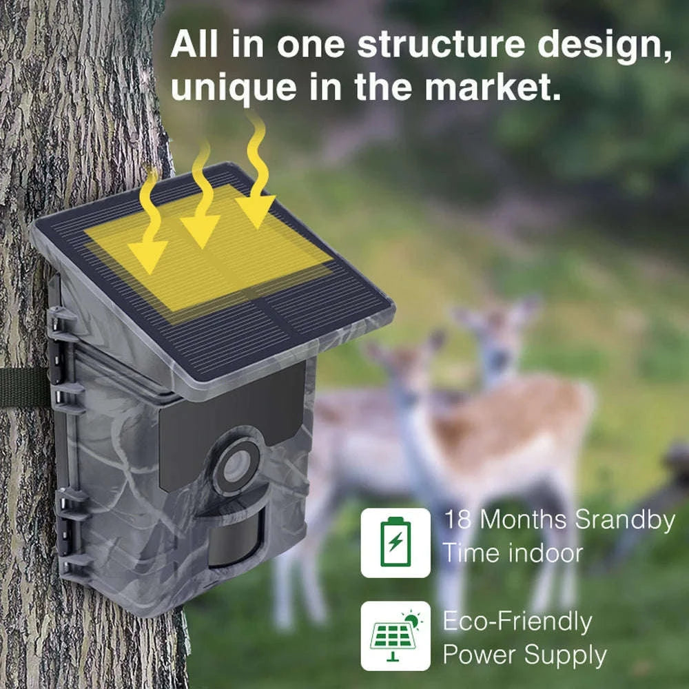 Solar Wildlife Trail Camera with 50MP Photos and 4K Video-Default Title