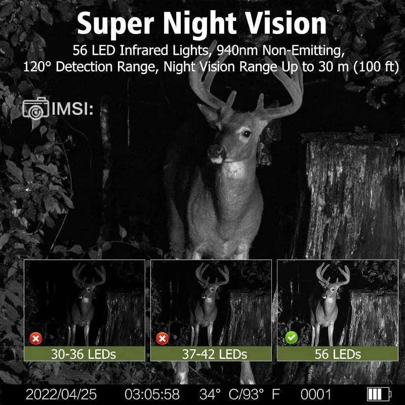 Solar Wildlife Trail Camera with 50MP Photos and 4K Video-Default Title