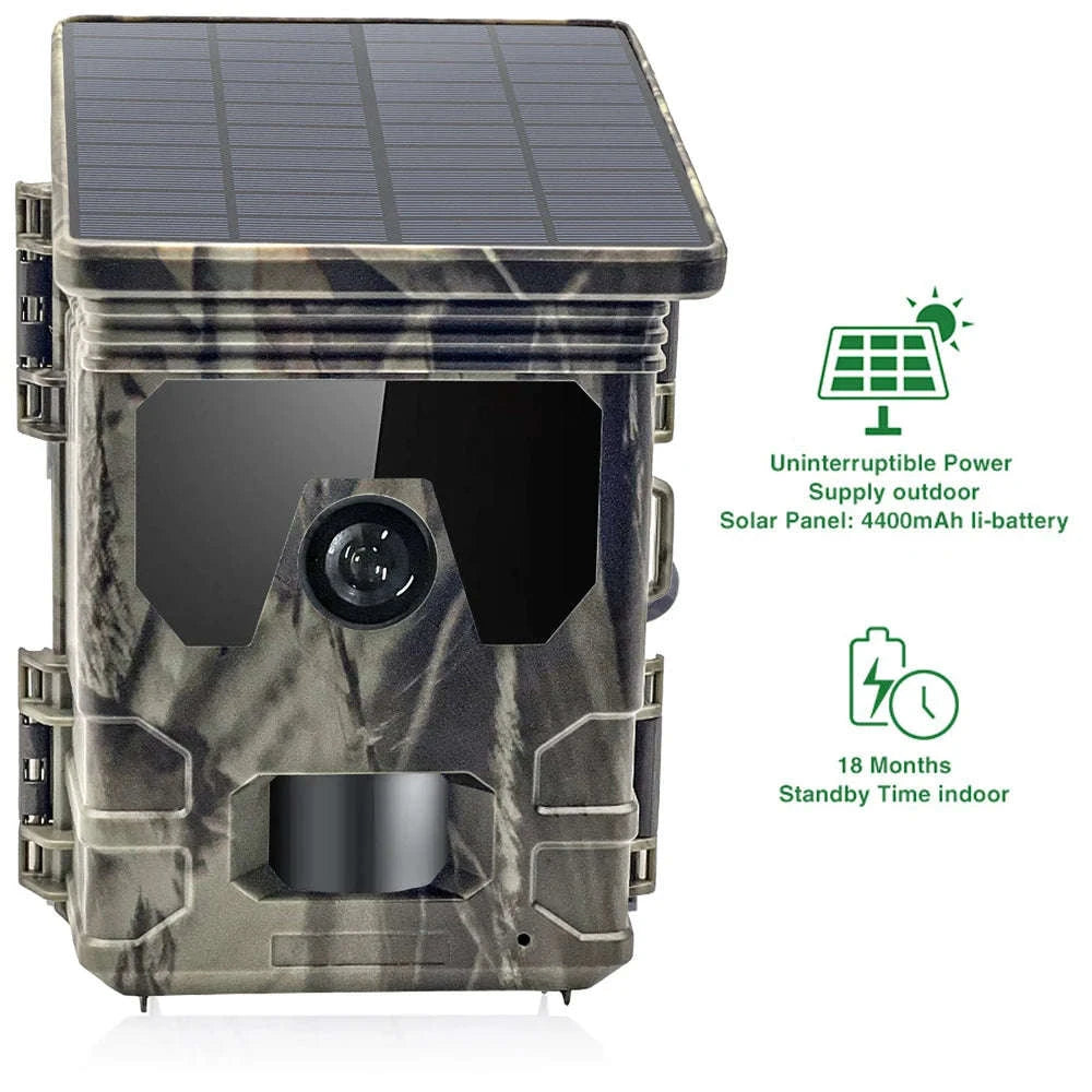 Solar Wildlife Trail Camera with 50MP Photos and 4K Video-Default Title