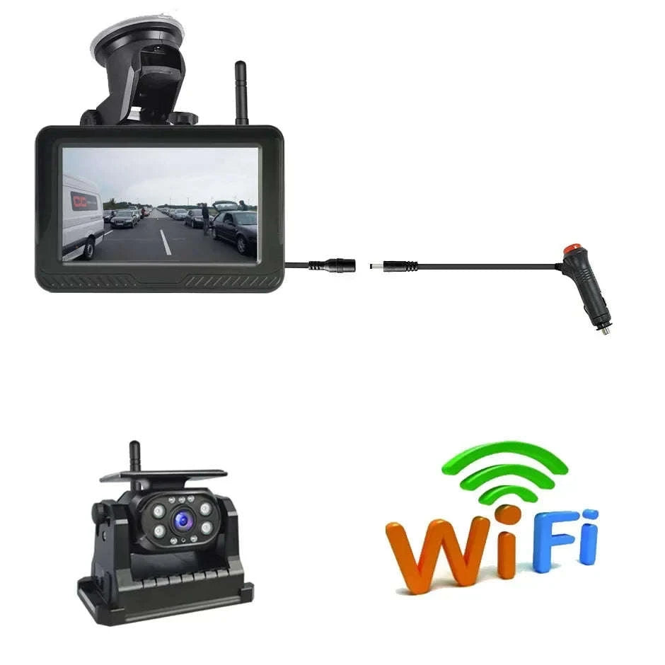 Solar Wireless Backup Camera with 5" HD Monitor-5in Monitor add Cam / CHINA