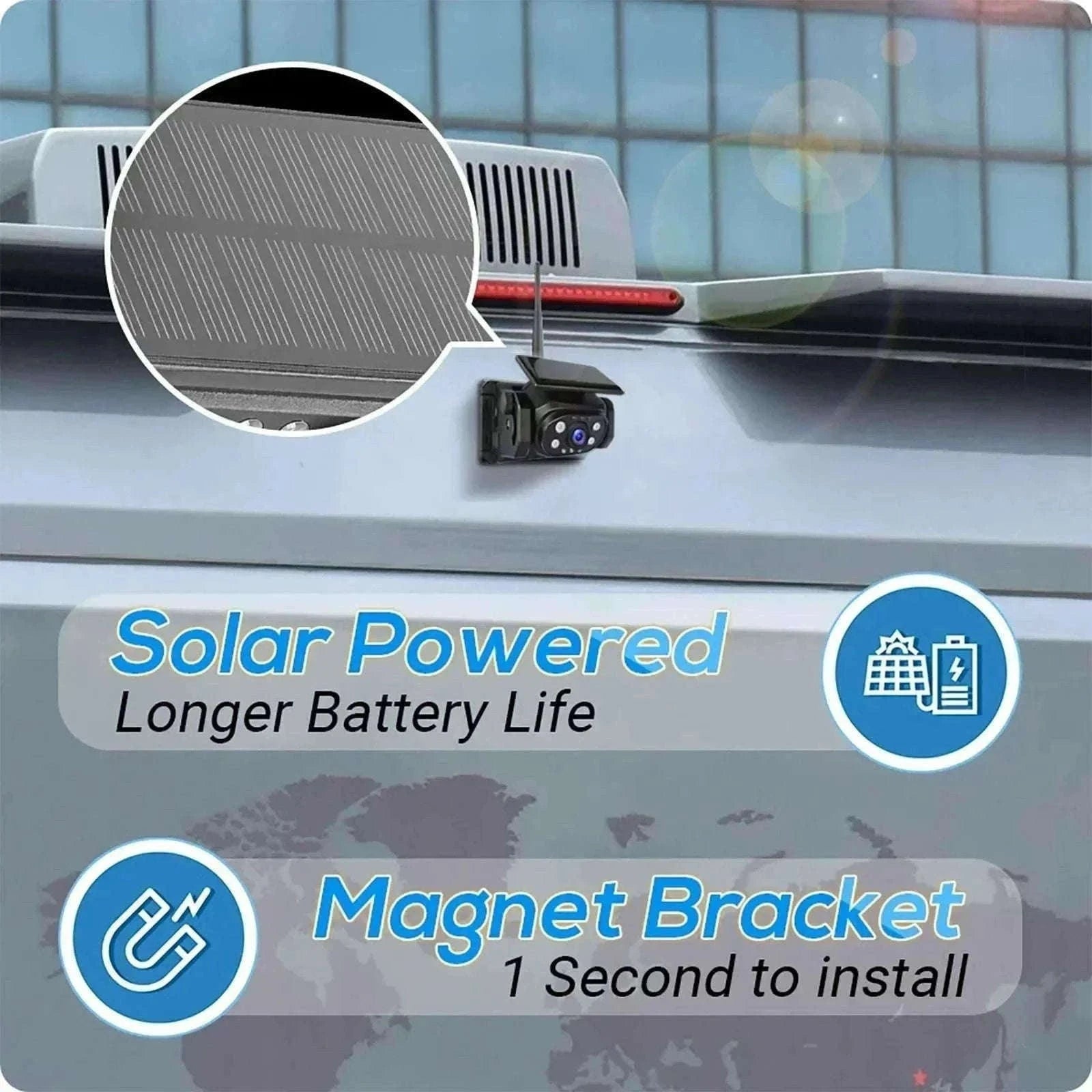 Solar Wireless Backup Camera with 5" HD Monitor-5in Monitor add Cam / CHINA