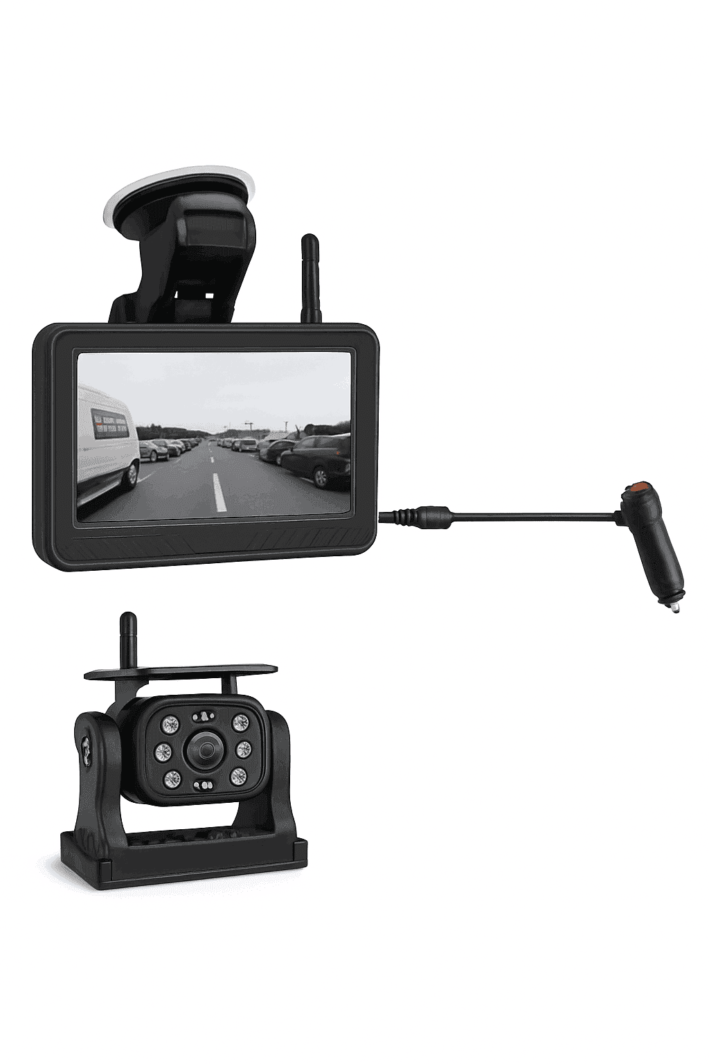 Solar Wireless Backup Camera with 5" HD Monitor-5in Monitor add Cam / CHINA