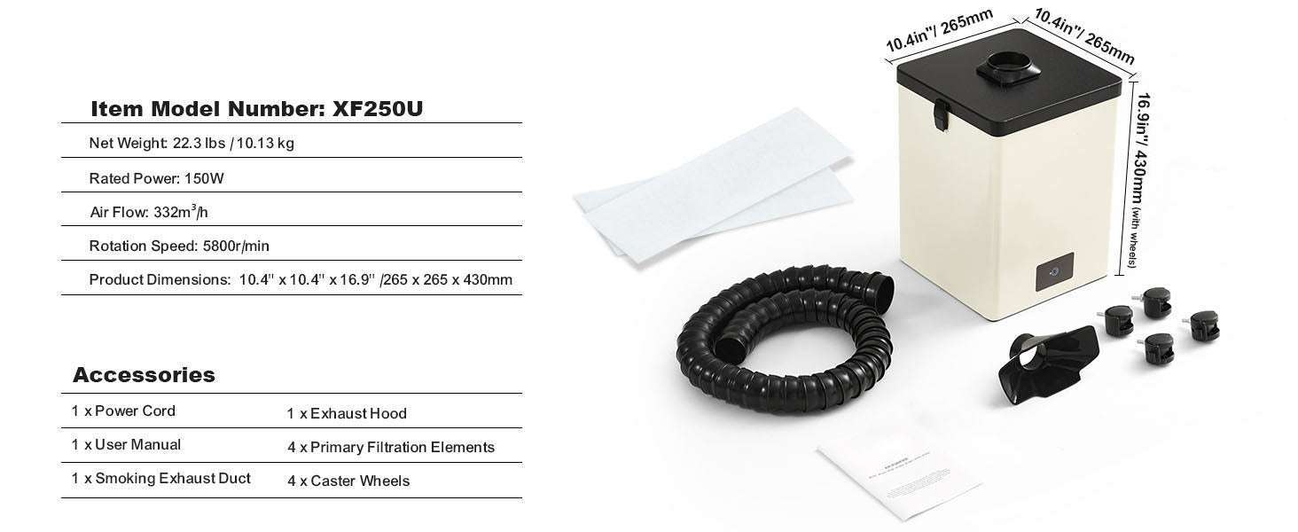 Solder Fume Extractor 100W/150W 332m³/h Smoke Absorber-150W / CZECH REPUBLIC