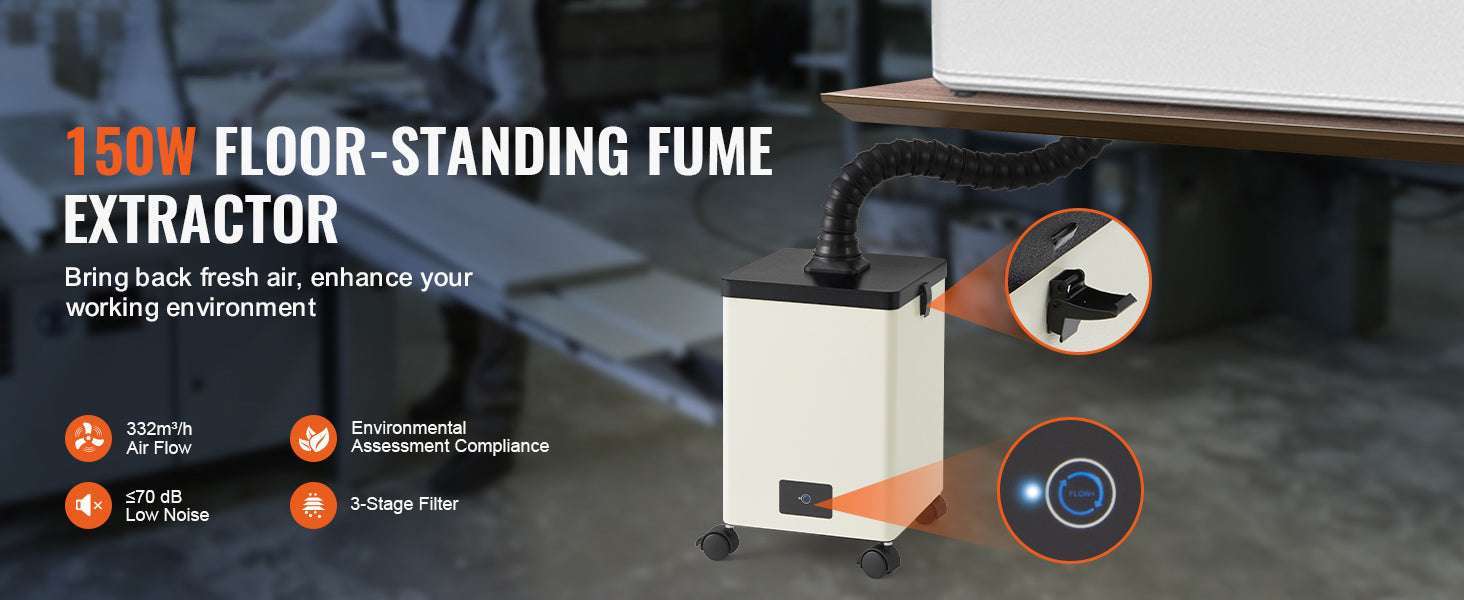 Solder Fume Extractor 100W/150W 332m³/h Smoke Absorber-150W / CZECH REPUBLIC