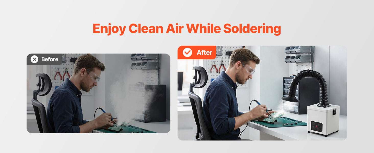 Solder Fume Extractor with 3-Stage Filtration & 180 m³/h Airflow-106 CFM / United States