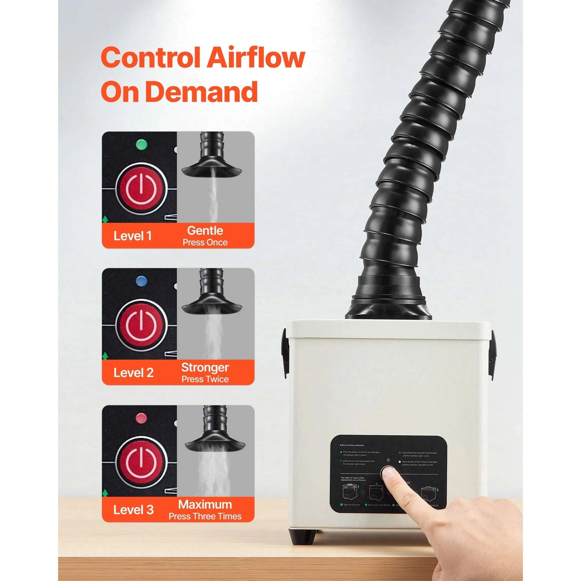 Solder Fume Extractor with 3-Stage Filtration & 180 m³/h Airflow-106 CFM / United States