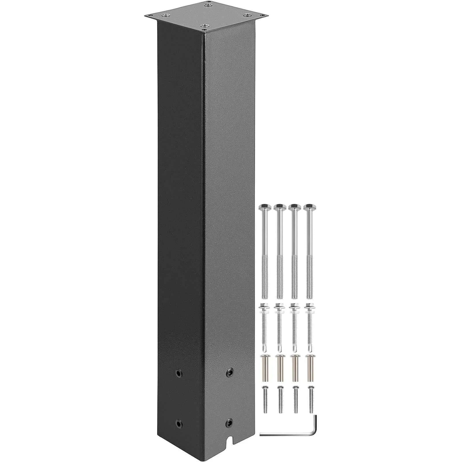 Solid Mailbox Post Stand Steel Letter Box Post with Drain Hole-Black 27in / Poland