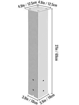 Solid Mailbox Post Stand Steel Letter Box Post with Drain Hole-Black 27in / Poland