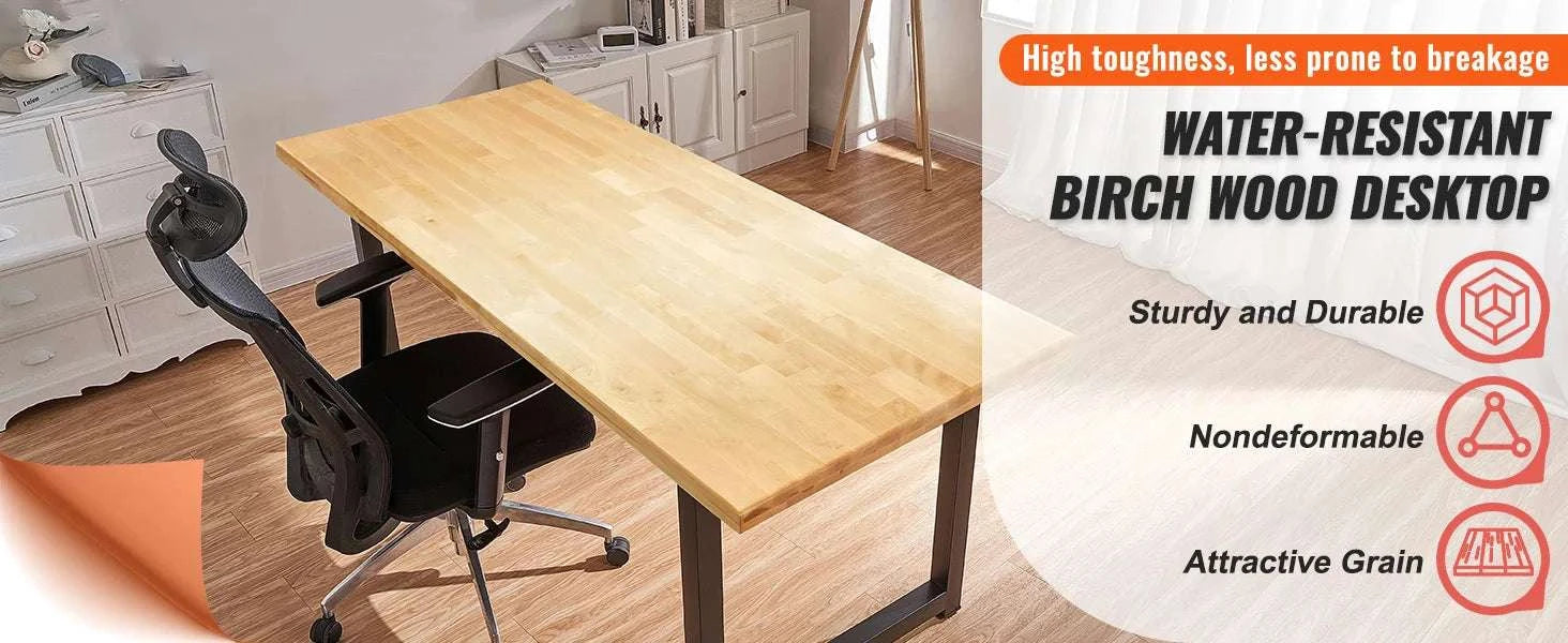 Solid Maple Wood Table Top Desktop 1.5" Thick 330 lb Capacity-59.1x29.5 in / United States