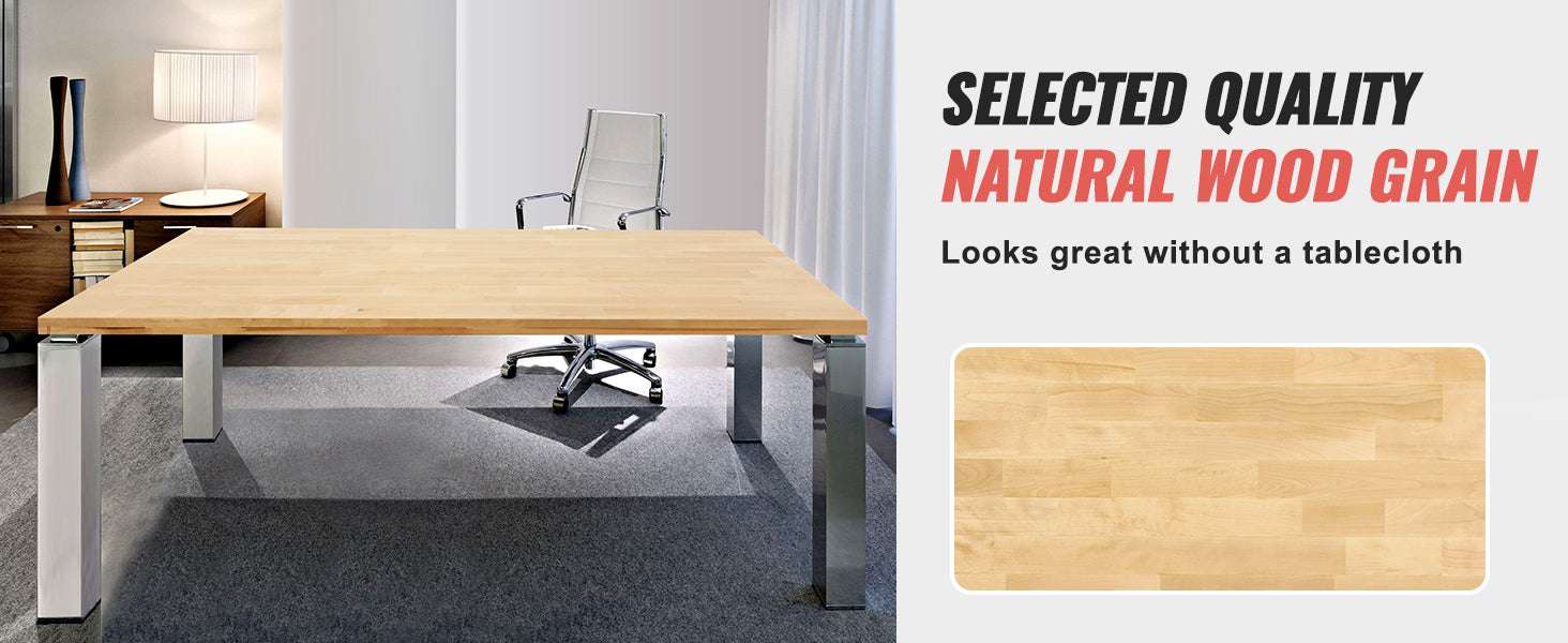 Solid Maple Wood Table Top Desktop 1.5" Thick 330 lb Capacity-
