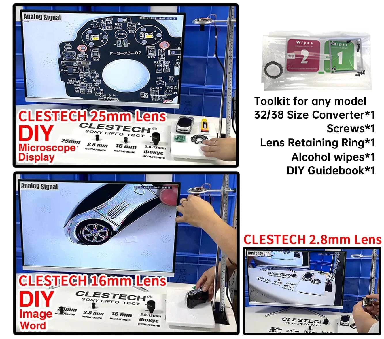 Sony Effio CCTV Camera Module Kit 800TVL LowLux 0.001lux-ONLY Module 25mm / 800TVL / PAL
