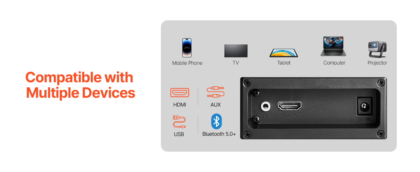 32-tommer aftagelig soundbar 80W Bluetooth TV-højttalersystem