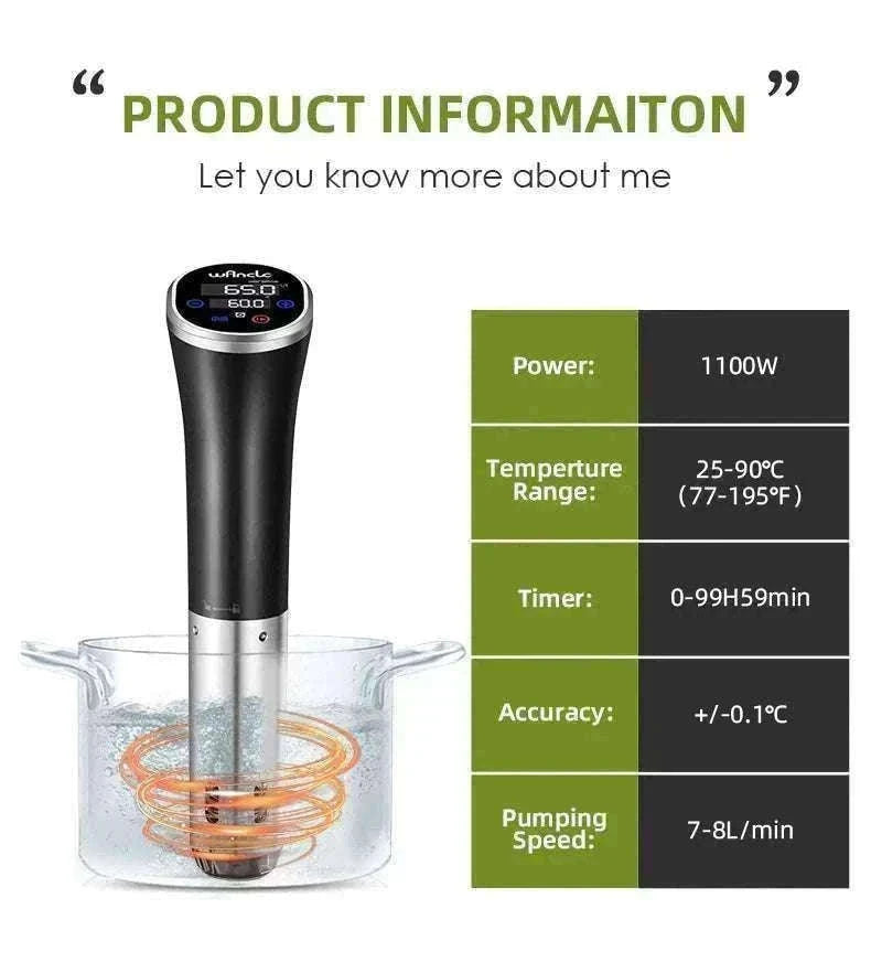 Sous Vide Immersion Circulator 1100W Precision Cooker IPX7 Waterproof-M820 / EU