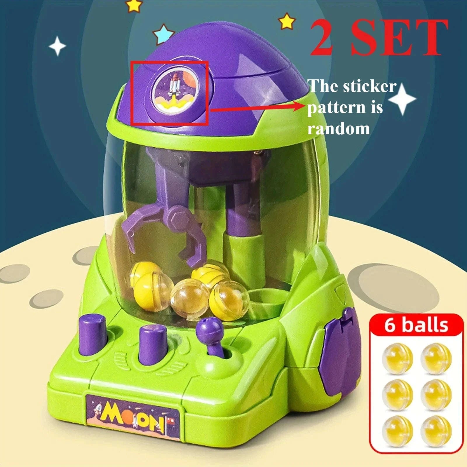 Space Rocket Crawler Toy with Ball Pincer and Egg Twister-Green-2set