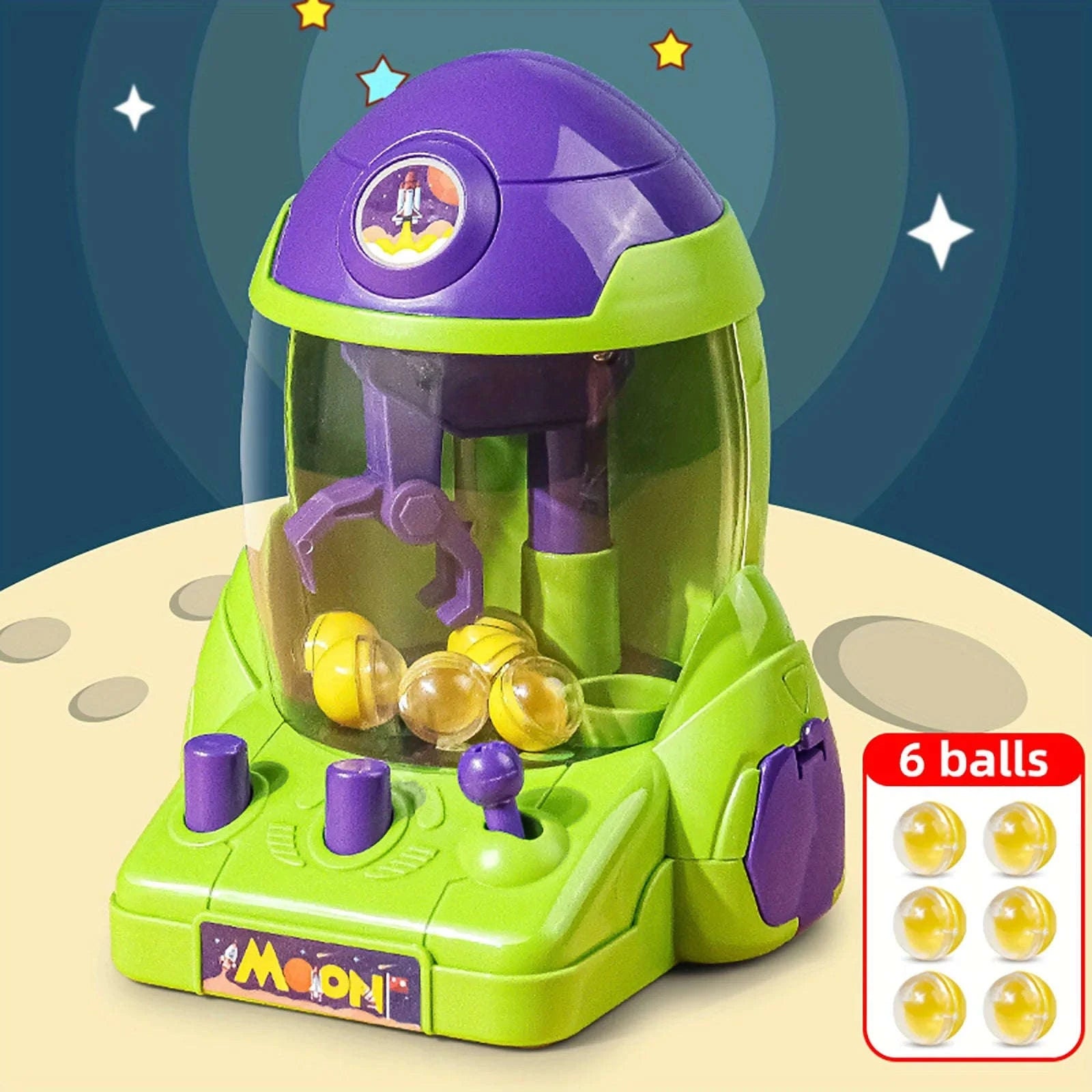 Space Rocket Crawler Toy with Ball Pincer and Egg Twister-Green-2set