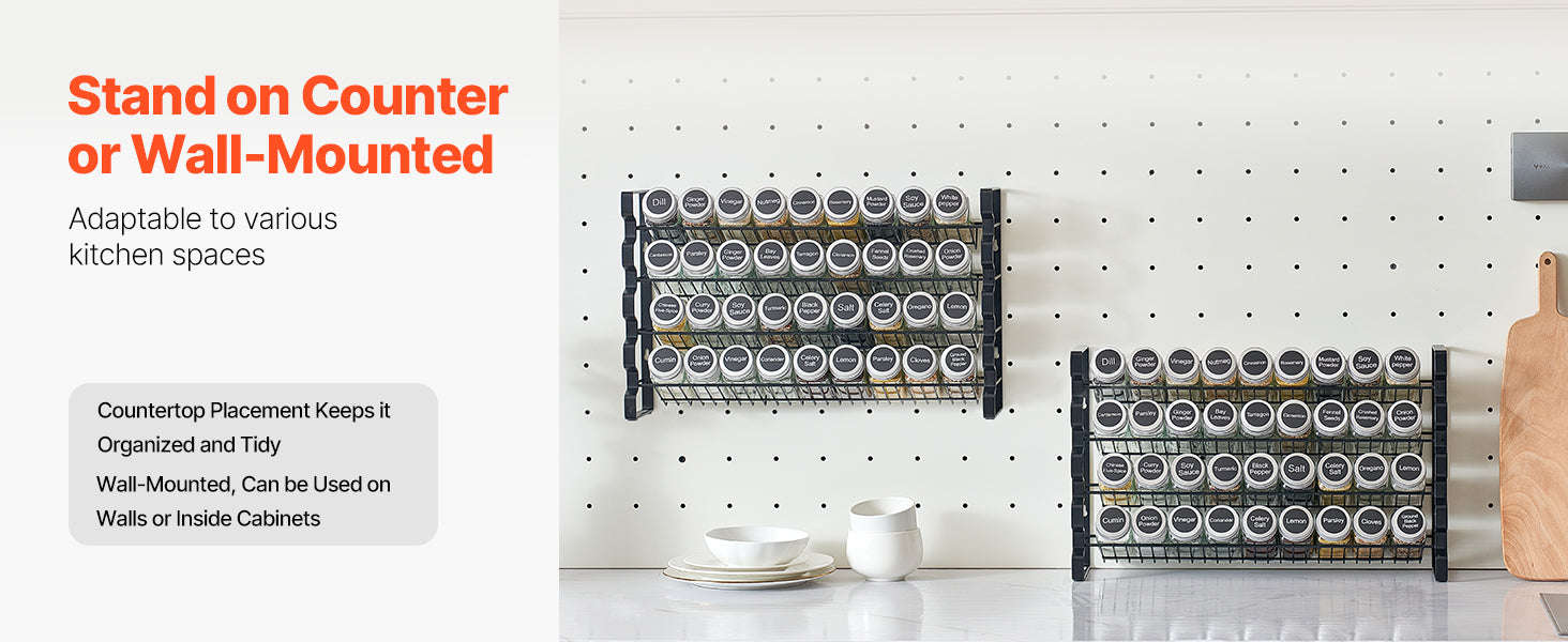 Spice Rack Organizer for Cabinet with 36 Empty Spice Jars, Lids, Labels and Funnel-6 Layers / CZECH REPUBLIC