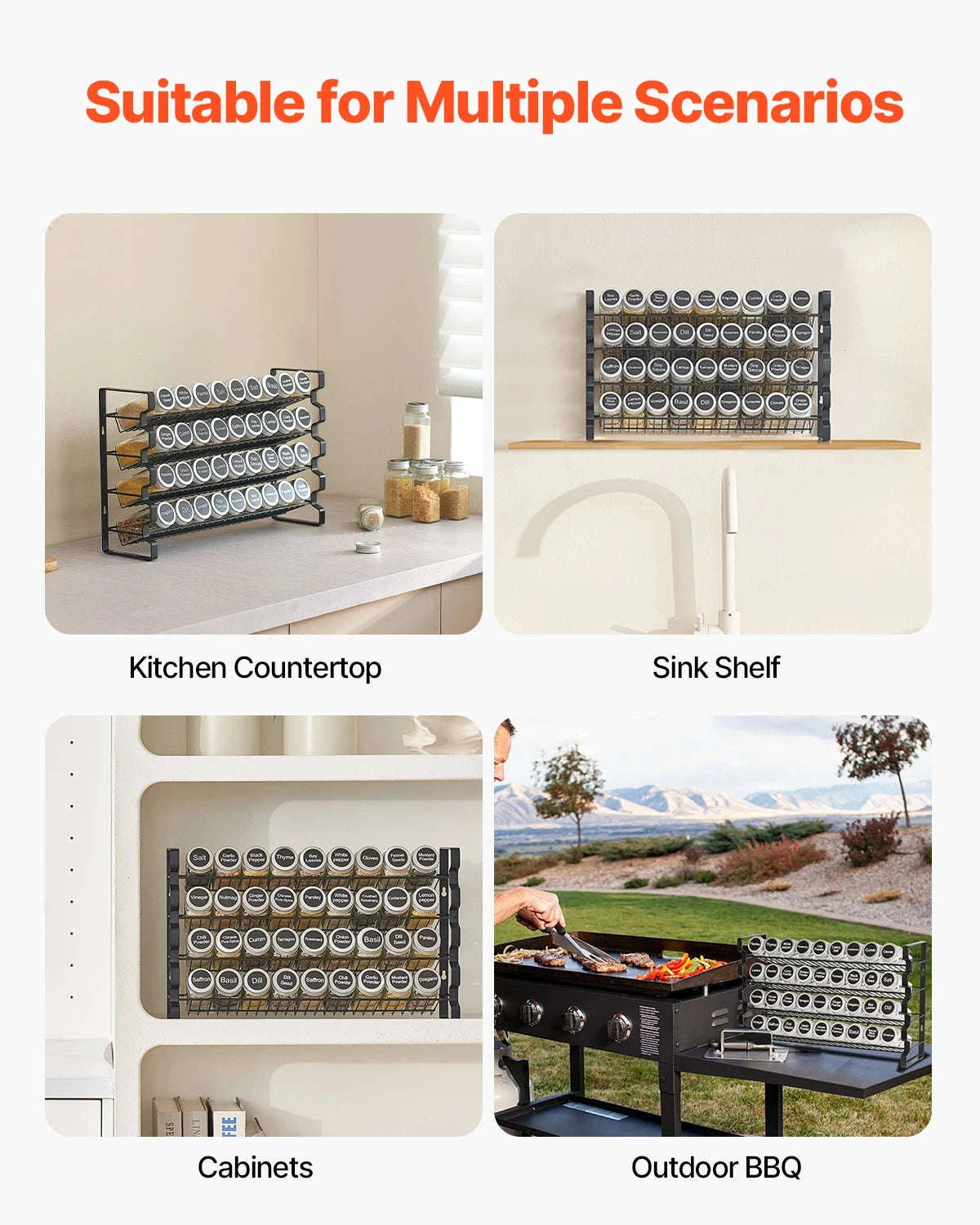 Spice Rack Organizer for Cabinet with 36 Empty Spice Jars, Lids, Labels and Funnel-6 Layers / CZECH REPUBLIC