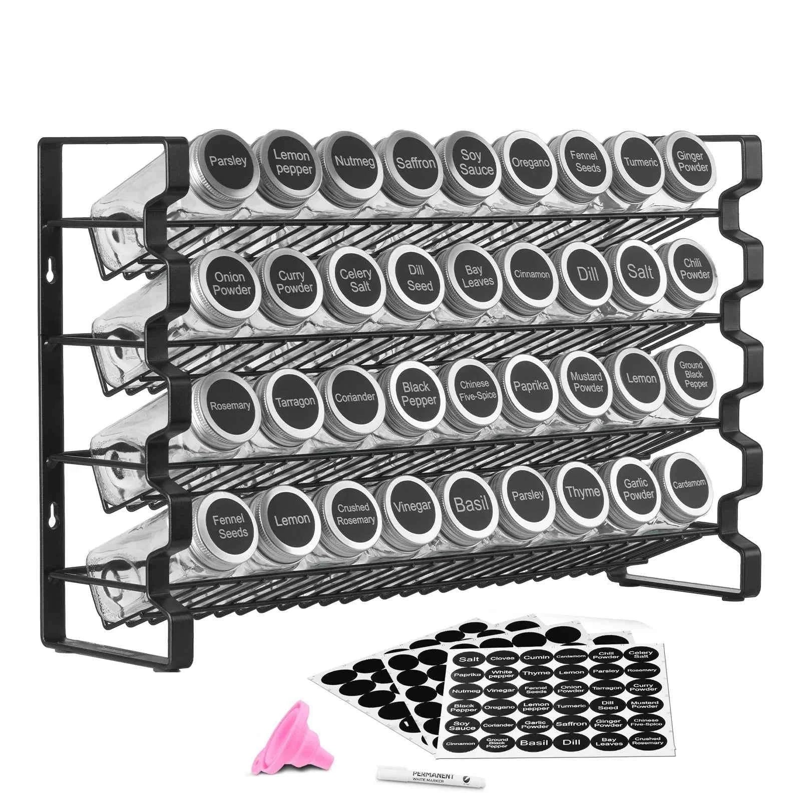 Spice Rack Organizer for Cabinet with 36 Empty Spice Jars, Lids, Labels and Funnel-6 Layers / CZECH REPUBLIC