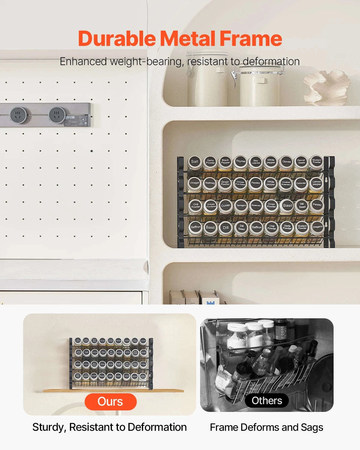 Spice Rack Organizer for Cabinet with 36 Empty Spice Jars, Lids, Labels and Funnel-6 Layers / CZECH REPUBLIC