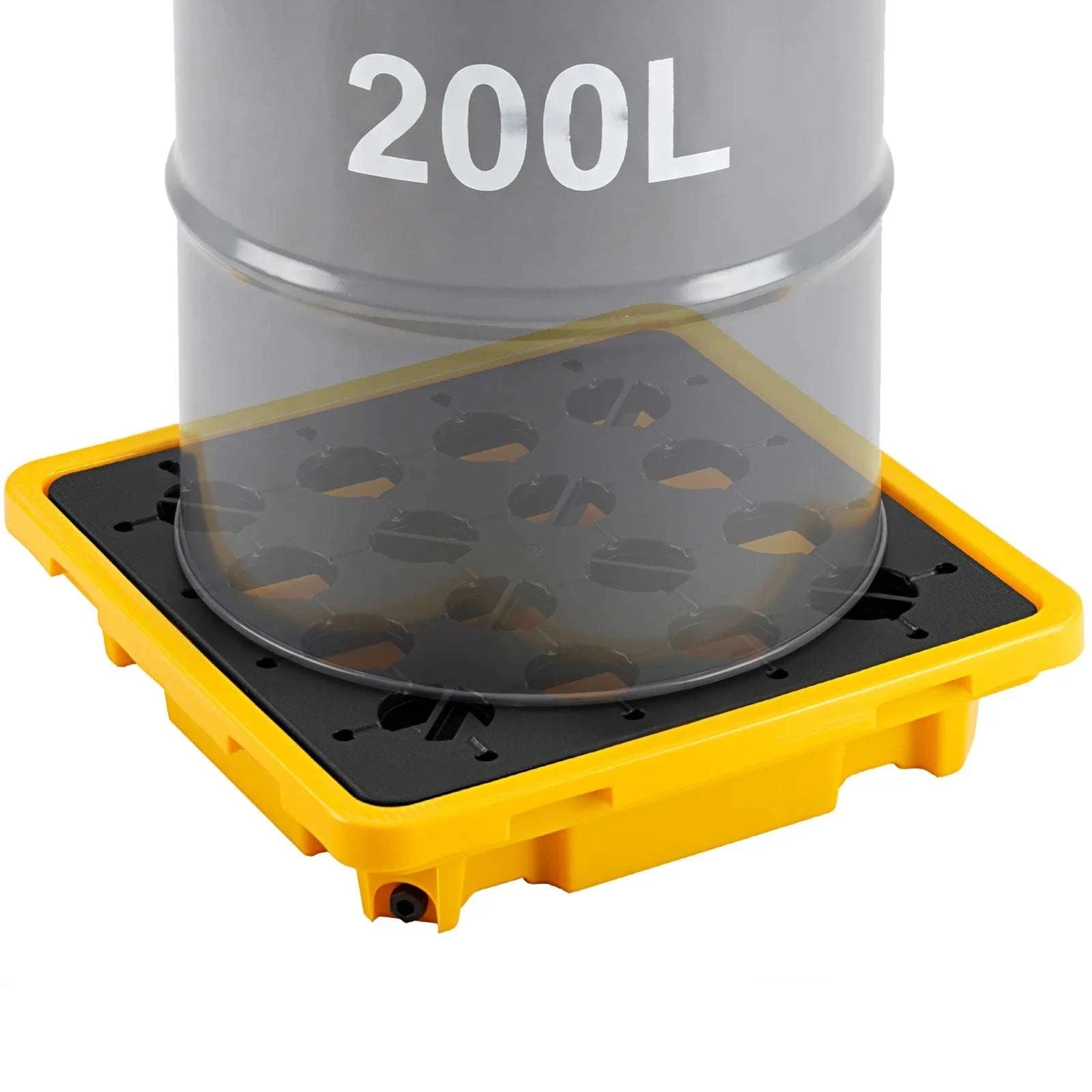 Spill Containment Pallet with Drain for 1–4 Drums (11.4–31 Gal)-11.4Gal Sump / United States