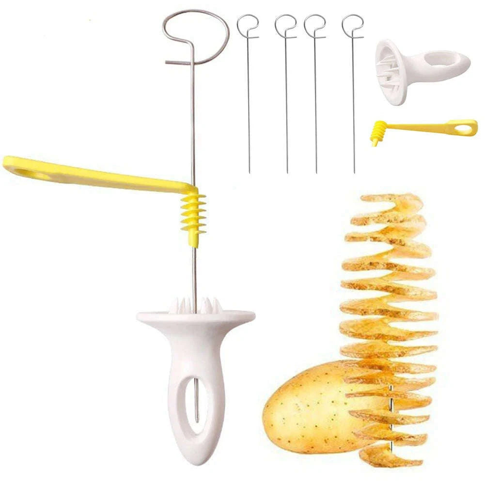 Spiral Potato Slicer Manual Tornado Cutter with Stainless Steel Blades-UNITED KINGDOM