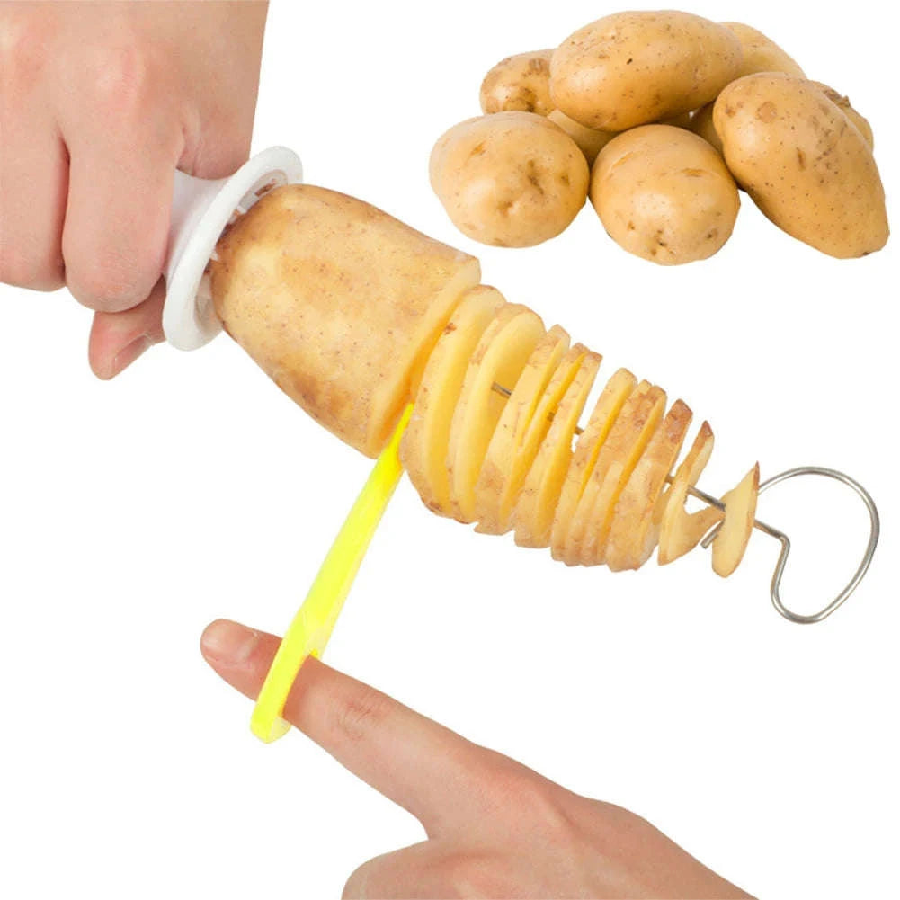 Spiral Potato Slicer Manual Tornado Cutter with Stainless Steel Blades-UNITED KINGDOM