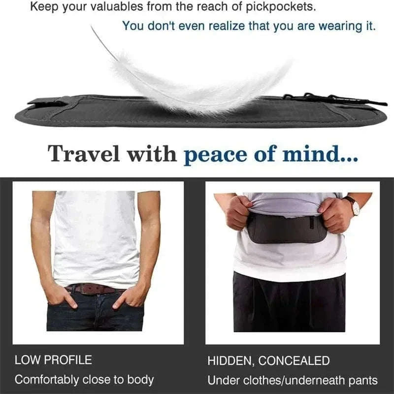 Sport Running Waist Bag Hidden Travel Money Belt-beige