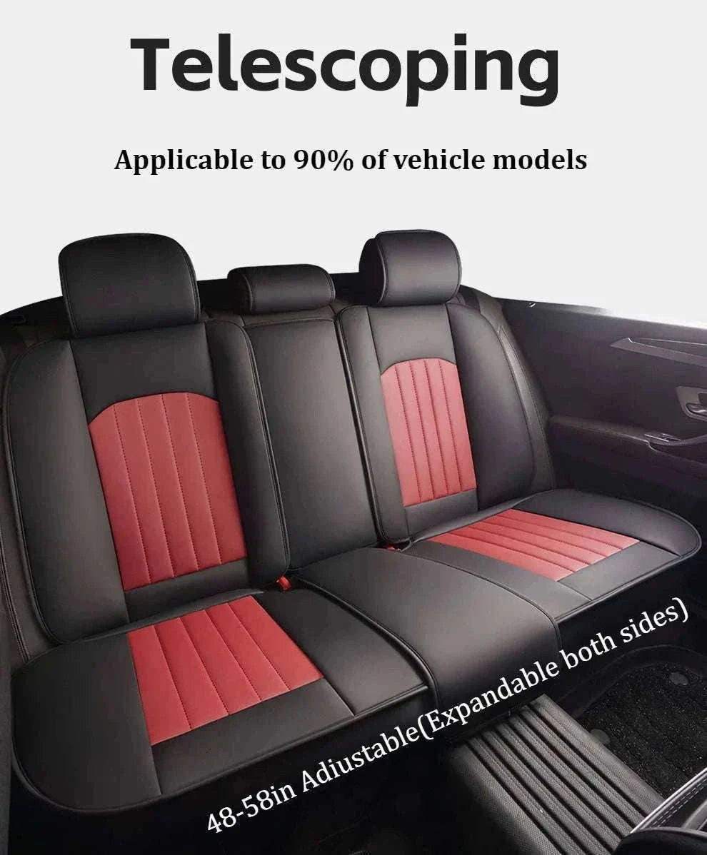 Sporty 5-Seat PU Leather Car Seat Covers with 3D Embroidery-Black red
