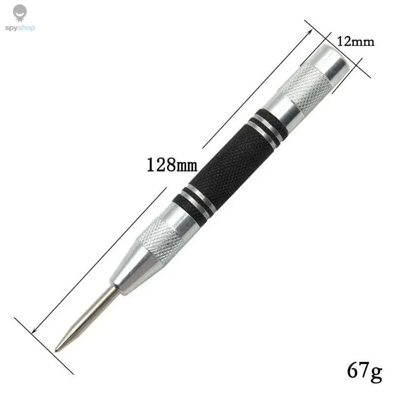 Spring Automatic Center Punch Locator Tool-128mm silver black