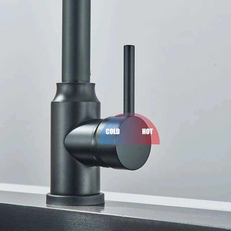 Spring Pull Down Kitchen Faucet with Hot and Cold Water-Chrome / GERMANY