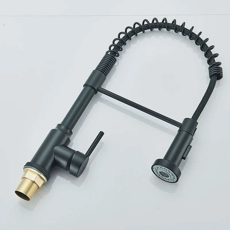 Spring Pull Down Kitchen Faucet with Hot and Cold Water-Chrome / GERMANY